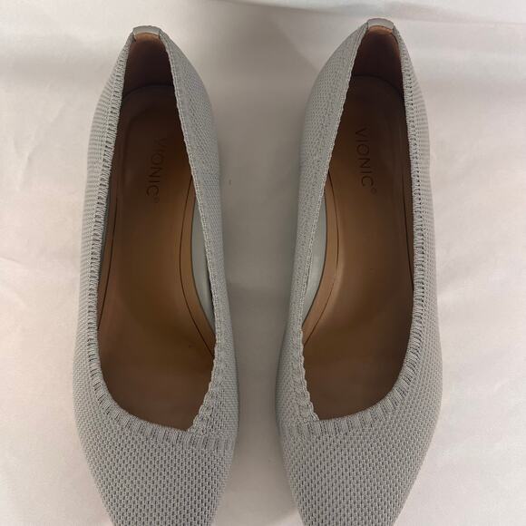 Vionic Dahila Women's Ballet Flats Size 10 Pointed Toe Skimmer Shoes Light Grey - Picture 3 of 9